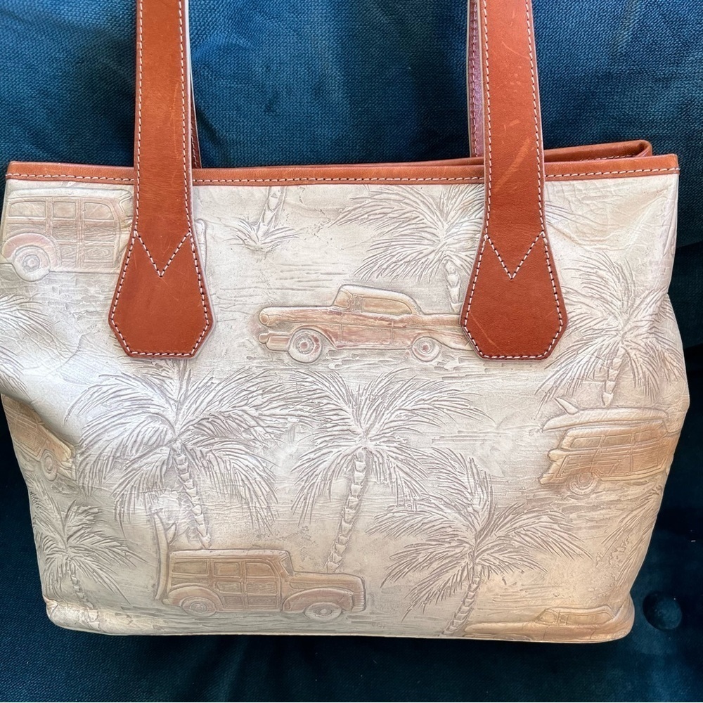 BRAHMIN RETRO VINTAGE COPA CABANA CREAM
PALM TREES TROPICAL SHOULDER BAG - Picture 3 of 16